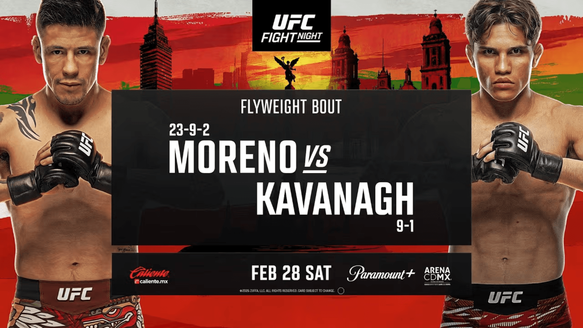 Resultados principales del UFC Fight Night: Moreno vs. Kavanagh con todas las peleas oficiales